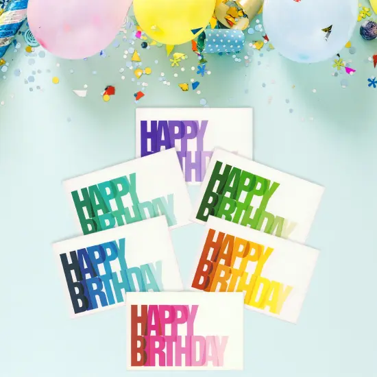 48 Pack Happy Birthday Cards with Envelopes, 4x6 inch Bulk Birthday Card Set for Kids, Students and Teachers (6 Colorful Assortment) Multicolor {4}