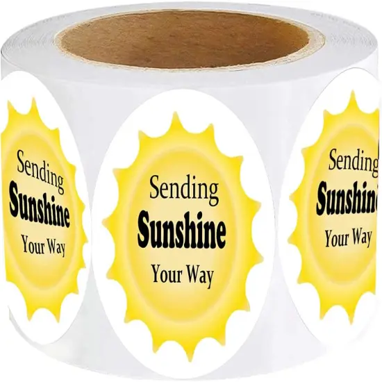 Sending Sunshine Your Way Stickers, 1.5 Inch Sending Sunshine Themed Thank You Customer Appreciation Sticker Labels for Small Shop,Small Business, Packaging (500 Pcs) {1}