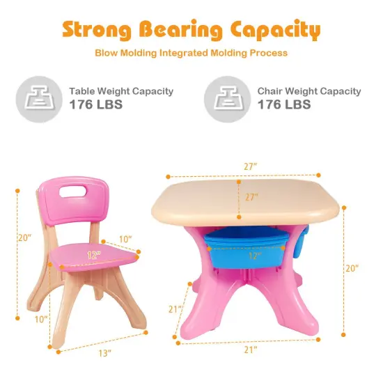 Kids Activity Table and Chair Set Play with Storage Multicolor {5}