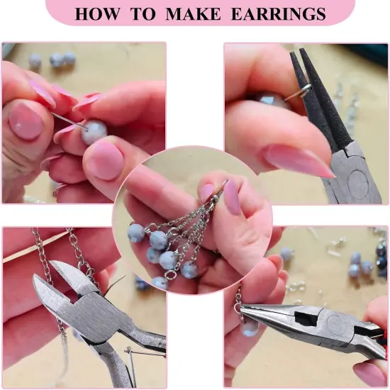 Jewelry Making Supplies Kit - 24 + 845 Pcs Jewelry Making Tools for Repair, Crafting, Earring, Ring, and Beading {5}