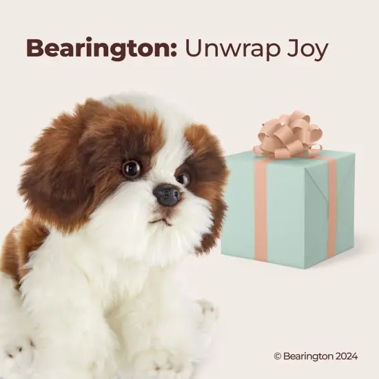 Bearington Collection Barkston The Shih Tzu Stuffed Animal, 13 Inches Stuffed Dog, For Ages 3-14 Brown {5}