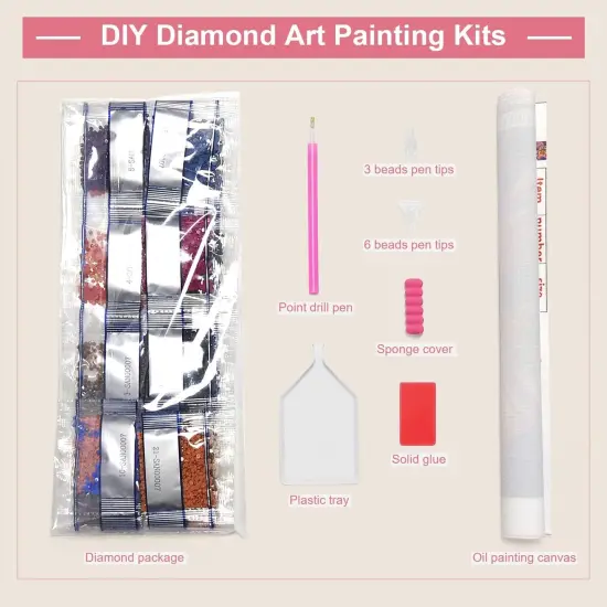 DIY Diamond Painting Kits for Adults, Cat Round Full Drill Diamond Dots Paintings 5D Diamonds Gem Art and Crafts {5}