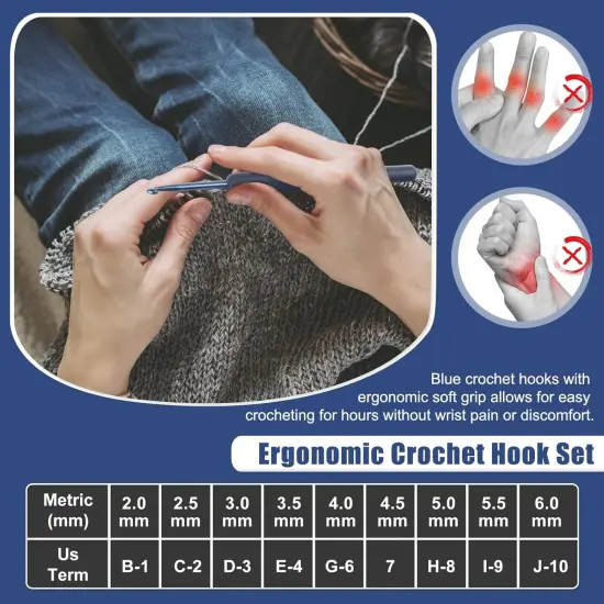 Coopay Dark Blue Crochet Hooks {3}