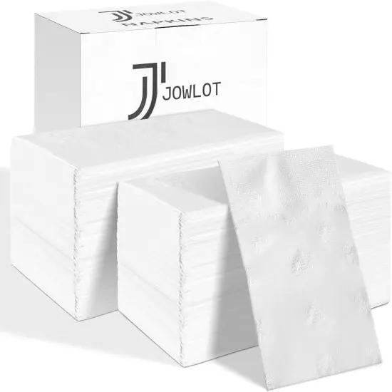 Disposable Napkins, 2-Ply 300 Count Paper Dinner Napkins, White Napkins Bulk for Wedding Party Bathroom and Everyday Use (16.2" X 15") {1}