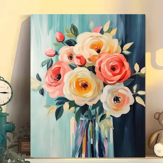 Flowers Paint by Numbers Kit for Adults- Floral Adult Paint by Number Kits, Acrylic Painting by Numbers Kit {2}