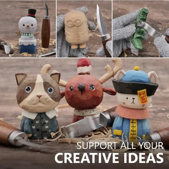 Wood Whittling Kit Includes 8-Basswood Carving Blocks Set, 3PCs Whittling Knife - Wood Carving Kit with Tools and Carving Knifes for Kids Beginners {4}