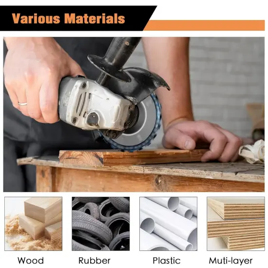 11PCS Wood Carving Disc Set for 4" or 4 1/2" Angle Grinder, Stump Tool Grinding Wheel Disc with 5/8" Adapter Ring, Woodworking Grinder Attachment for Cutting Shaping Carving Sanding Polishing {4}