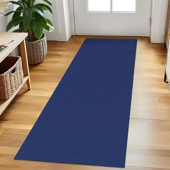 Woven Runner Rug 2x5 Ft Washable Runners for Hallways Cotton Non Slip Rubber Backed Kitchen Runner Braided Indoor Floor Carpet for Entryway, Hallway, Kitchen, Bedroom, Royal Blue/Navy {1}