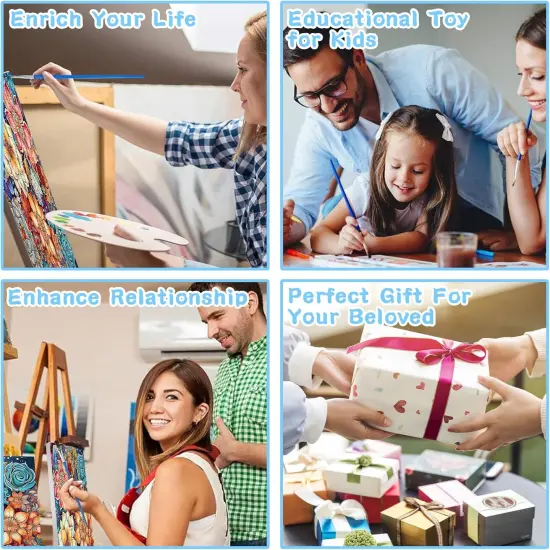 Succulents Paint by Numbers Kit for Adults Beginner,Beautiful Gift Box with Easel,Flower Paint by Numbers with Frame for Home Wall Decor 12x16inch {4}