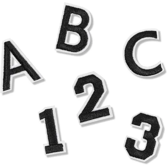 82-Piece Black Iron-On Letters & Numbers, 1 x 1.4 In&mdash;Block Fabric Alphabet for T-Shirts, Jerseys & DIY Clothing, Ideal for Customizing Apparel {6}