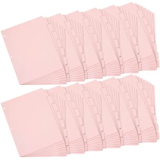 12 Sets Pink 8 Tab Dividers for 3 Ring Binder, Paper Binder Separators with Tabs, Bulk Pack of 96 Total Page Dividers for School, Work, Home, Office Supplies (Letter Size, 9.5x11 in) {1}