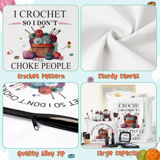 Crochet Canvas Tote Bag - 2Pcs {2}