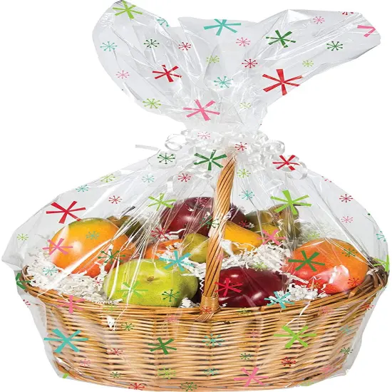 Snowflakes Cello Basket Bag -24" x 25" {1}