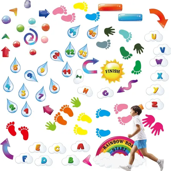 159 Pcs Alphabet Sensory Path Adhesive Sensory Path Decals for Floor and Wall Floor Decals {5}