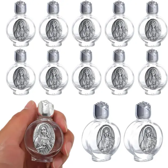 12PCS Glass Holy Water Bottle - 0.5 floz (Mary) {1}