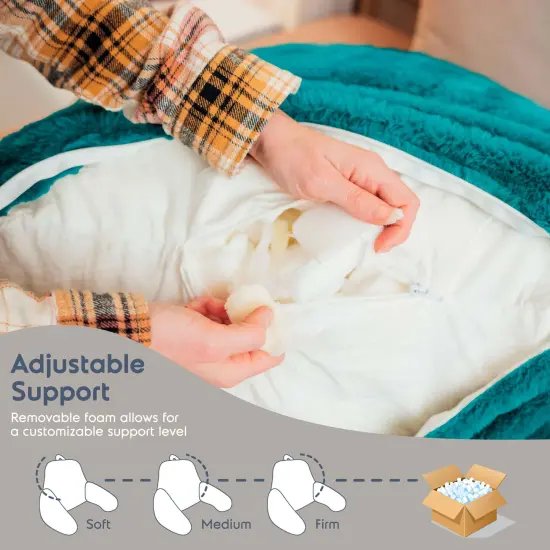 Nestl Fur Reading Pillow with Laptop Lap Desk Teal {2}