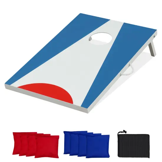 Portable Cornhole Board Set with Foldable Legs and Carry Handle {1}