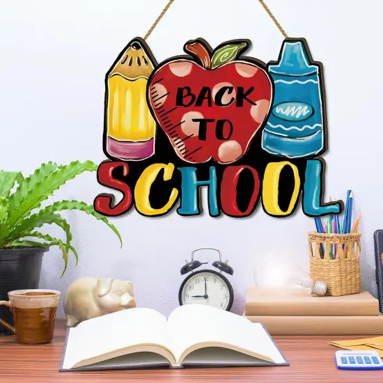 Back to School Decorations First Day of School Wooden Door Sign {4}