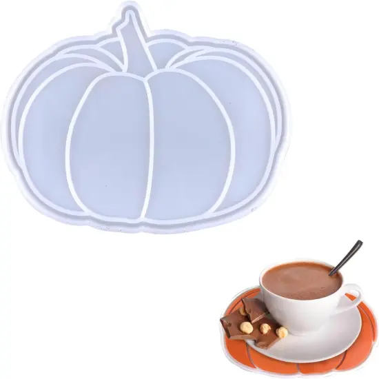 Pumpkin Coaster Mould, Silicone Coaster Mold for Resin Casting {1}