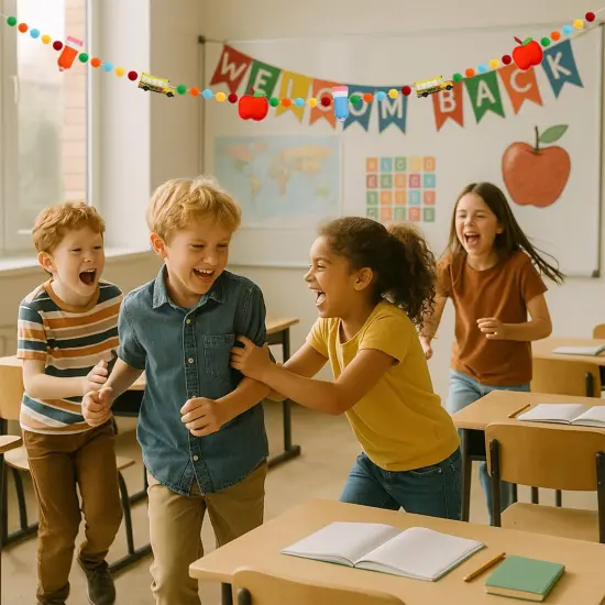 Back to School Felt Pom Banner {2}
