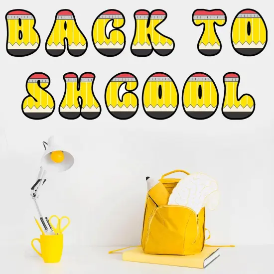 150 PCS Large 6" Bulletin Board Letters Set, Pencil Themed Classroom Alphabet {4}