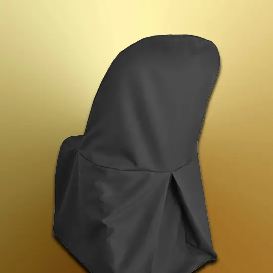 1 Piece Black Polyester Chair Cover for Classic Folding Seating {3}