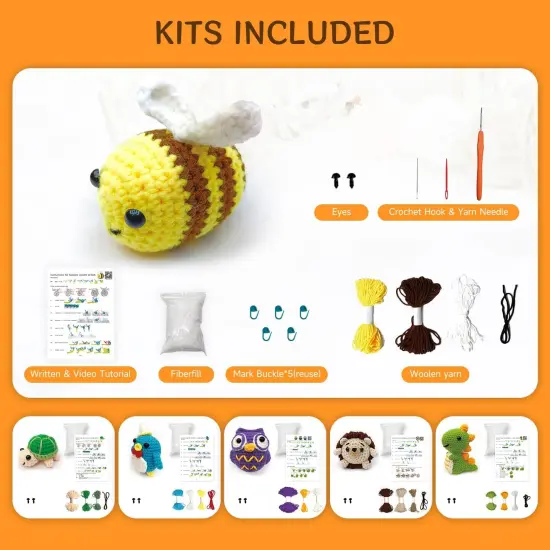 6PCS Crochet Animal Knitting Kit {2}