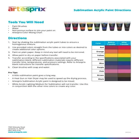 Artesprix Sublimation Acrylic Paint Orange {7}