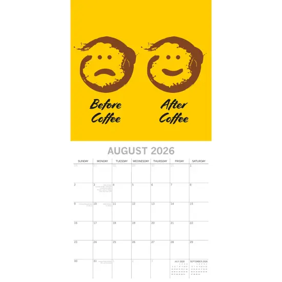 The Gifted Stationary 2026 Square Wall Calendar, Coffee, 16-Month Funny Corner Theme Hanging Calendar with 180 Reminder Stickers, Month Planner for Creative Spaces, 12x12 In Multicolor {3}