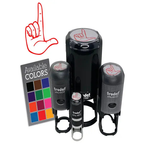 Loser L Hand Sign Symbol Self-Inking Rubber Stamp for Stamping Crafting Planners Orange {7}