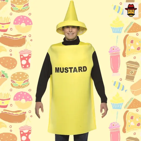 Adult Mustard Costume with Hat Ideal for Group or Couple Parties {5}