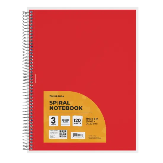 3-Subject College Spiral Notebook &ndash; 120 Sheets &ndash; 36 Ct {1}