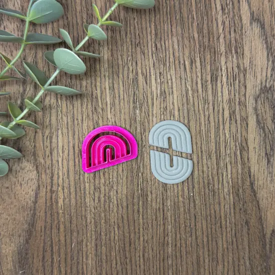 SLANTED RAINBOW ART DECO CLAY CUTTER {1}