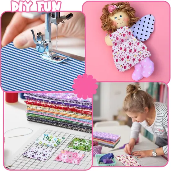 100 Pcs 10 x 10 Inch Cotton Fabric Squares Multicolor Precut {4}