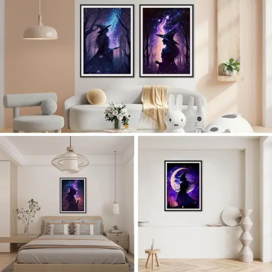 30x40cm - 4 pcs Retro Witch Diamond Painting Kits for Adults {4}