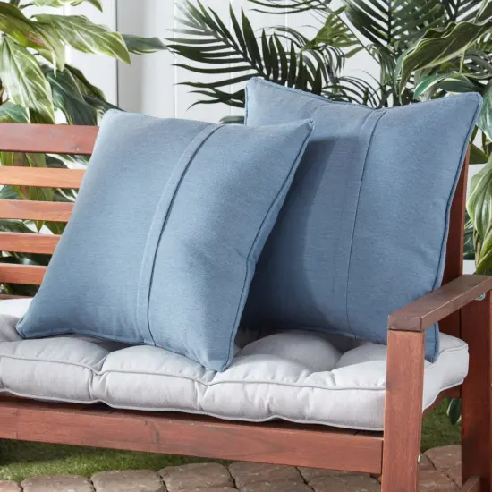 Sunbrella 20 in. Square Outdoor Throw Pillow (2-Pack) Slate {7}