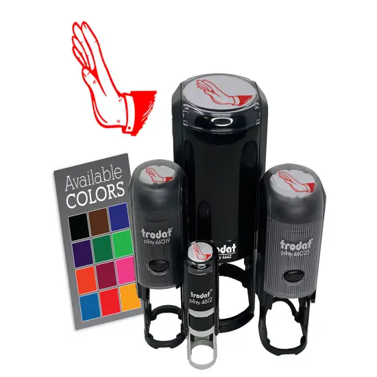 Stop Wait Halt Hand Gesture Self-Inking Rubber Stamp for Crafting Planner Fuchsia {7}