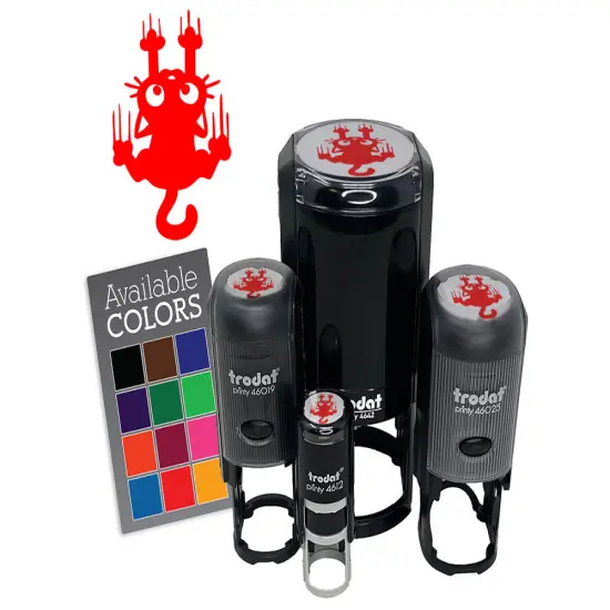 Cartoon Cat Clawing Scratching Dragging Down Self-Inking Rubber Stamp Crafting Yellow {7}