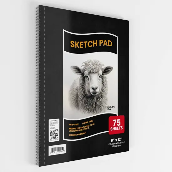 Sketch Book Spiral 9x12 in Poly Cover &ndash; 75 Sheets &ndash; 24 Count {3}