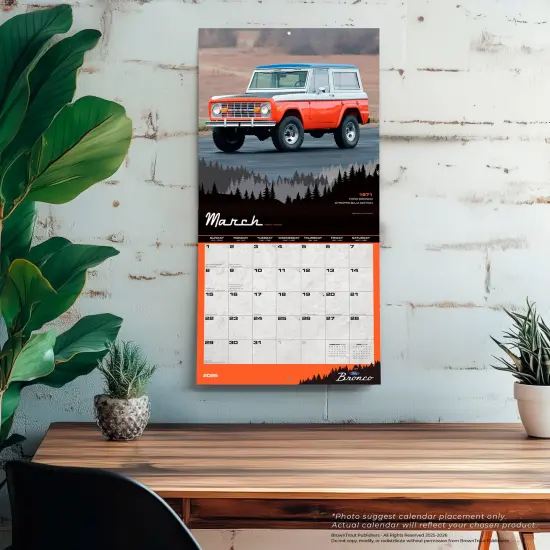 Ford Bronco OFFICIAL | 2026 12 x 24 Inch (Hanging) Monthly Square Wall Calendar | Plastic-Free {5}