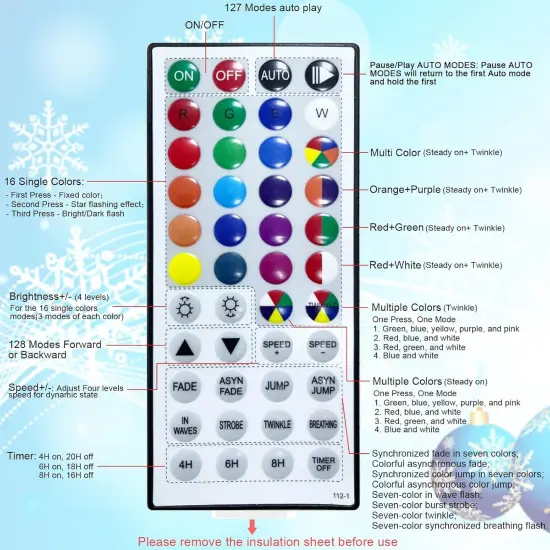 Multi-Color Christmas String Lights with Remote - 200 LEDs, 65.6 FT (RGB) {3}