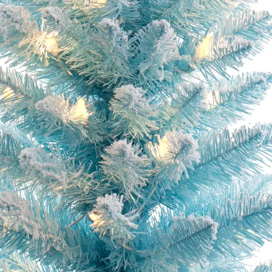 Haute Decor 4 Foot Prelit Cotton Candy Flocked FIR Christmas Tree with 50 Incandescent Lights {6}