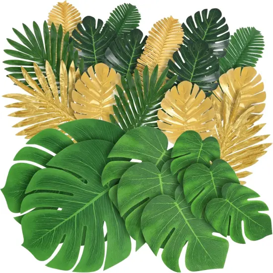 77 Pieces 9 Kinds Artificial Palm Leaves {1}