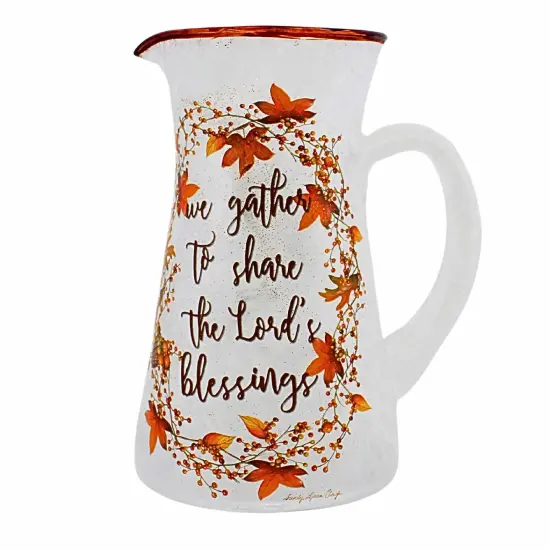 Stony Creek 6.75 In Share The Blessings Lit Pitcher Thanksgiving Lighted Glass Accent , Thanksgiving Decor Pre-Lit Autumn GATHER {3}