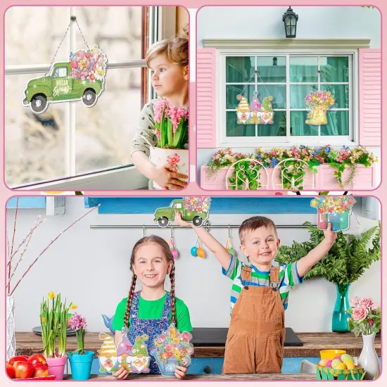 6 Pcs Diamond Painting Hanging Sign Kits {5}