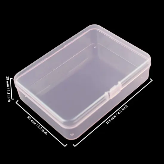 8 Pieces Rectangular Plastic Boxes Empty Storage Organizer Containers with Hinged Lids for Small Items and Other Craft Projects (Pink, 4.5 x 3.3 x 1.1 inch) {6}