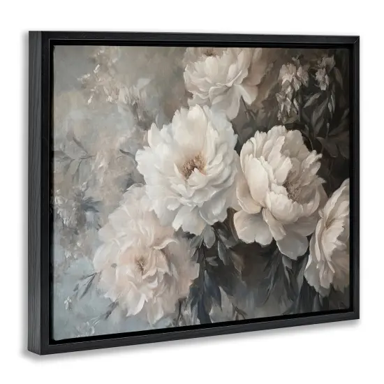 Stupell Industries White Florals Vintage Floater Framed Canvas Wall Art Design by Petal Prints Design {3}