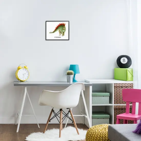 Stupell Industries Stegosaurus Dinosaur Learning Framed Giclee Wall Art Design by Brett Blumenthal {2}