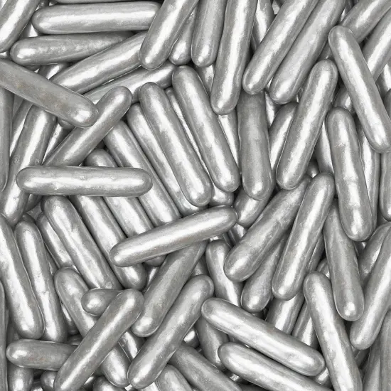 Metallic Silver Rods Sprinkles {1}