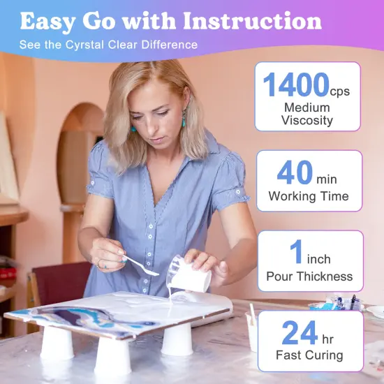 2 Gallon Epoxy Resin with Pumps, Bubble Free Resin Epoxy Kit, Crystal Clear Epoxy Resin and Hardener for DIY Art, Molds,Craft {6}